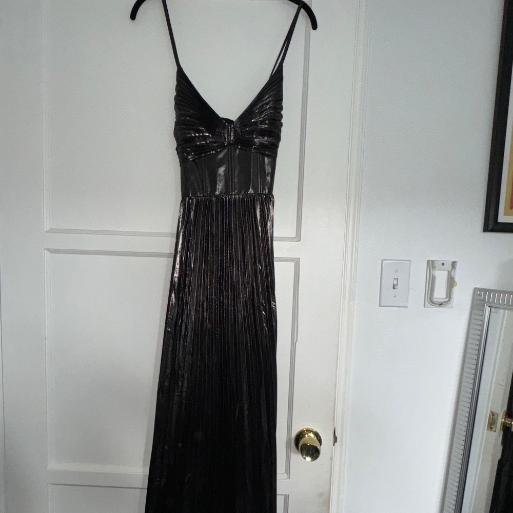 Banana Republic Reggeria Silver Pleated Dress